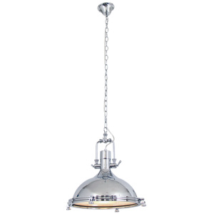Bright Star Lighting - Wide Polished Chrome Pendant with Opaque Glass Cover
