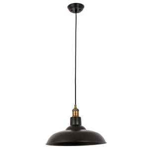 Bright Star Lighting - Matt Black Metal Cord Pendant - 385mm