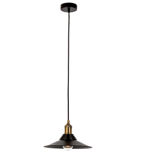 Bright Star Lighting - Matt Black Metal Cord Pendant - 280mm