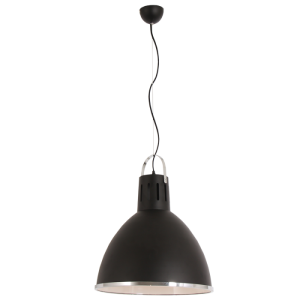 Bright Star Lighting - Matt Black Aluminium Dome Pendant W/Black Cord - 460mm