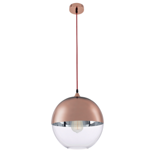 Bright Star Lighting - Copper Pendant with Copper and Clear Glass - Red - S