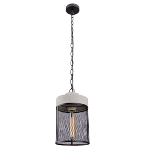Bright Star Lighting - Cement and Metal Cage Pendant Round