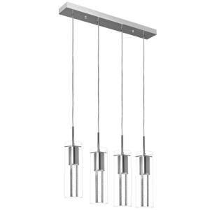 Bright Star Lighting - Polished Chrome Bar with 4 Clear Outer Glass