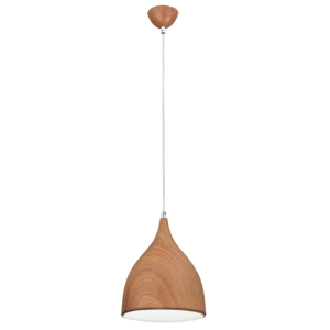 Bright Star Lighting - Metal Pendant with Wood Grain Finish - Brown