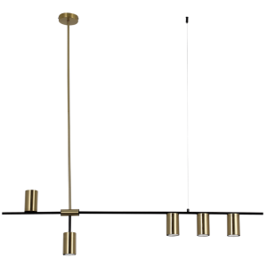 Bright Star Lighting - 5 Light Black and Gold Metal Pendant