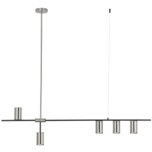 Bright Star Lighting - 5 Light Black and Satin Metal Pendant
