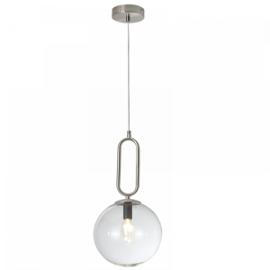 Bright Star Lighting - Satin Chrome Pendant with Clear Glass