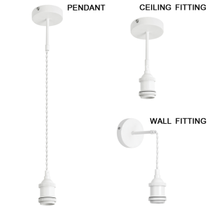 Bright Star Lighting - 3-in-1 DIY Kit - Ceiling Fitting- Pendant or Wall Fitting - Matt White