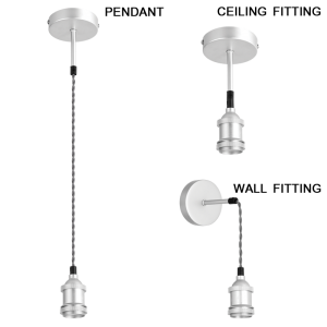 Bright Star Lighting - 3-in-1 DIY Kit - Ceiling Fitting- Pendant or Wall Fitting - Satin Chrome