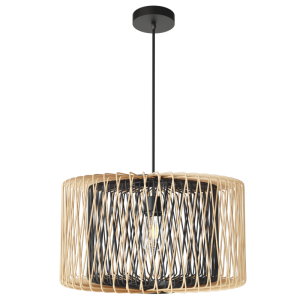 Bright Star Lighting - Metal and Bamboo Pendant Light