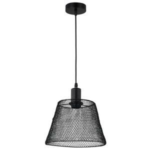 Bright Star Lighting - Steel Mesh Pendant In Variety Of Colours - Black