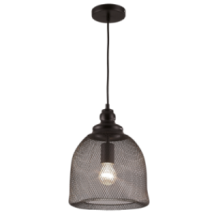 Bright Star Lighting - Metal Pendant with Black Mesh Surround
