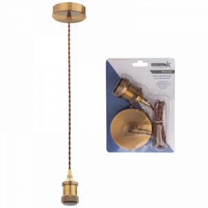 Bright Star Lighting - Single Cord Metal Pendant in Blister Pack - Brown