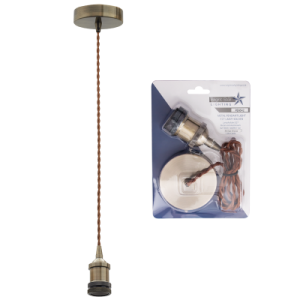 Bright Star Lighting - Single Cord Metal Pendant in Blister Pack - Bronze