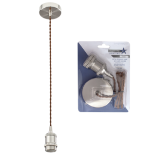 Bright Star Lighting - Single Cord Metal Pendant in Blister Pack - Satin