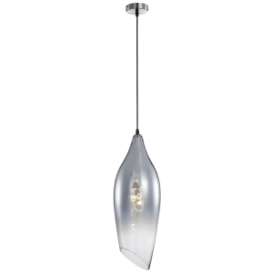 Bright Star Lighting - Satin Nickel Pendant with Smoke Colour Glass