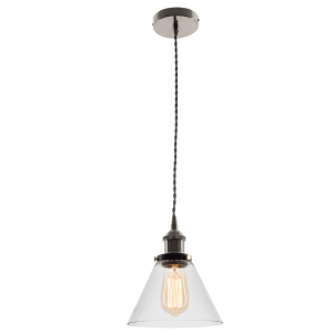 Bright Star Lighting - Satin Chrome Pendant with Clear Glass