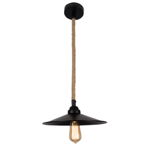 Bright Star Lighting - Metal Pendant with Rope and Shade