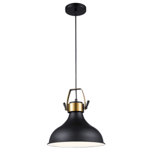 Bright Star Lighting - Large Metal Pendant with Metal Decor