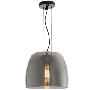 Bright Star Lighting - Metal Pendant with Smoke Colour Glass