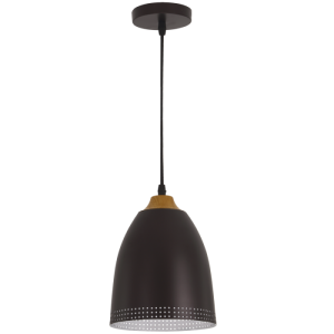 Bright Star Lighting - Metal Pendant with Wood Finish