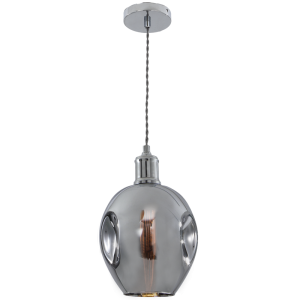 Bright Star Lighting - Polished Chrome Pendant with Colourful Glass - Chrome