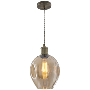 Bright Star Lighting - Polished Chrome Pendant with Colourful Glass - Silver
