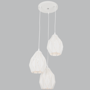 Bright Star Lighting - Cluster of Sand White Metal Cord Pendants