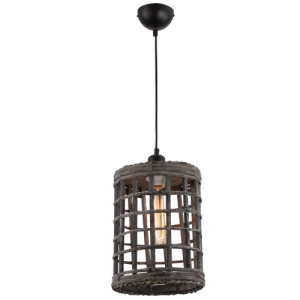 Bright Star Lighting - Metal and Rattan Pendant