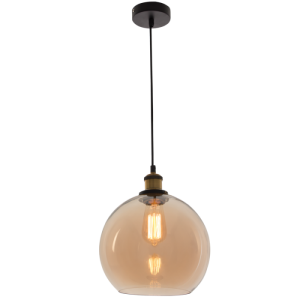 Bright Star Lighting - Single Pendant with Glass - Amber
