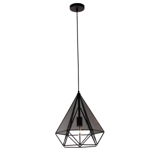 Bright Star Lighting - Metal Pendant with Black Mesh Surround
