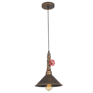 Bright Star Lighting - Single Copper Coloured Pendant with Shade