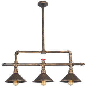 Bright Star Lighting - Copper Coloured Pendants on a Bar with Shades