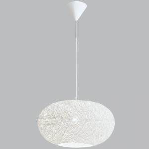 Bright Star Lighting - 400mm Oval Twine Pendant - White