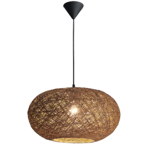 Bright Star Lighting - 500mm Oval Twine Pendant - Brown