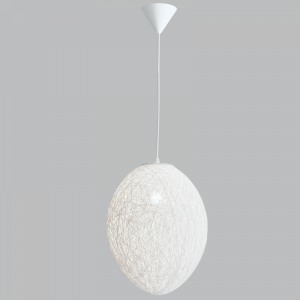 Bright Star Lighting - Oval Twine Pendant in Brown or White - White