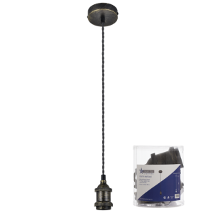Bright Star Lighting - Single Light Plastic Pendant With Twist Cord - Antique