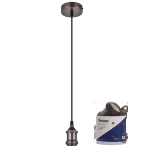 Bright Star Lighting - Single Light Plastic Pendant With Twist Cord - Coffee