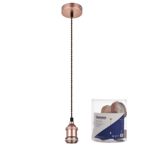 Bright Star Lighting - Single Light Plastic Pendant With Twist Cord - Rose