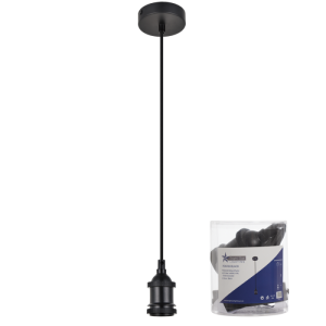 Bright Star Lighting - Single Light Plastic Pendant With Twist Cord - Black