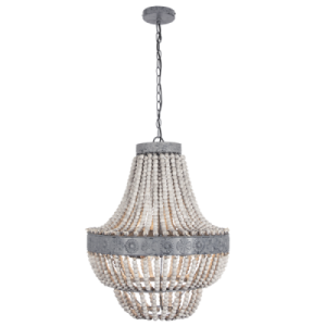 Bright Star Lighting - Nature's Beauty Unveiled: Metal and Wood Bead Pendant
