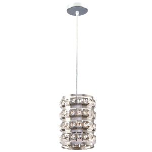 Bright Star Lighting - Polished Stainless Steel Pendant with Acrylic Crystals
