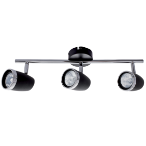 Bright Star Lighting - Three Black and Polished Chrome Spotlight