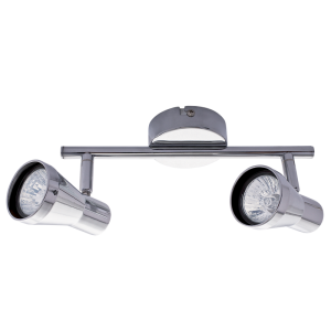 Bright Star Lighting - Two Polished Chrome Spotlight On Straight Bar