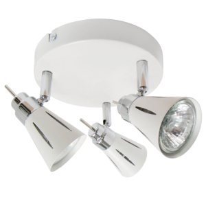 Bright Star Lighting - Three White and Polished Chrome Spotlight