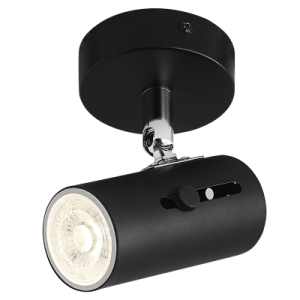 Bright Star Lighting - Matt Black Tube Shape Single Head Spotlight