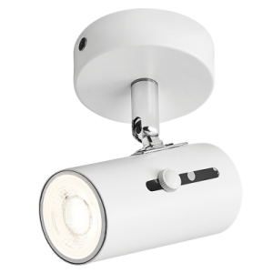 Bright Star Lighting - Matt White Tube Shape Single Head Spotlight