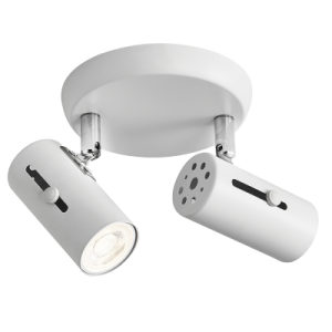 Bright Star Lighting - Matt White Tube Shape Two Head Spotlight