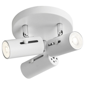 Bright Star Lighting - Matt White Tube Shape Three Head Spotlight