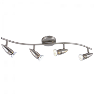 Bright Star Lighting - Four Satin Chrome Spotlight On Round Base